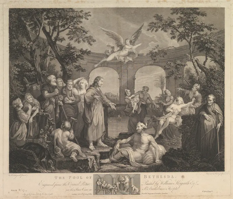 The Pool of Bethesda (St. John, Chapter 5) Wall Art by William Hogarth - High-Resolution Digital Print