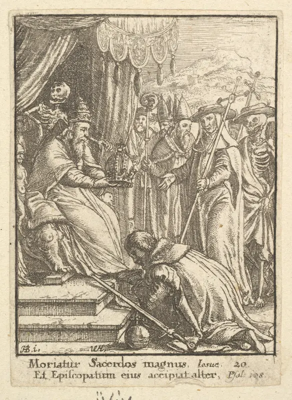 The Pope, from "Dance of Death" Wall Art by Wenceslaus Hollar - High-Resolution Digital Print