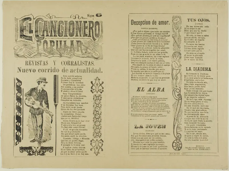 The Popular Songbook, no. 6 Wall Art by José Guadalupe Posada - High-Resolution Digital Print