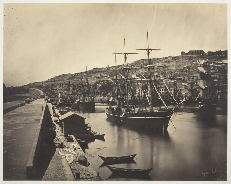 The Port and City of Sète-Mediterranean (Port et Ville de Sète-Mediterranée) Wall Art by Gustave Le Gray - High-Resolution Digital Print