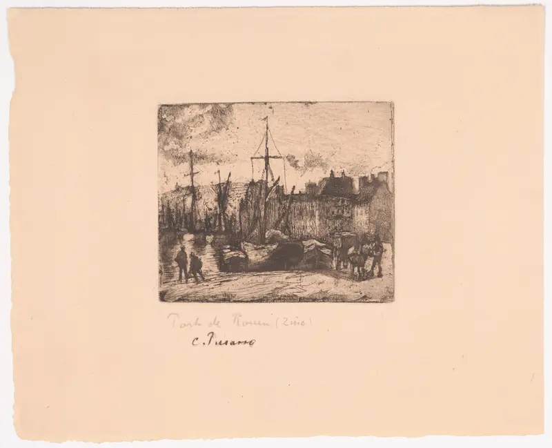 The Port of Rouen Wall Art by Camille Pissarro - High-Resolution Digital Print