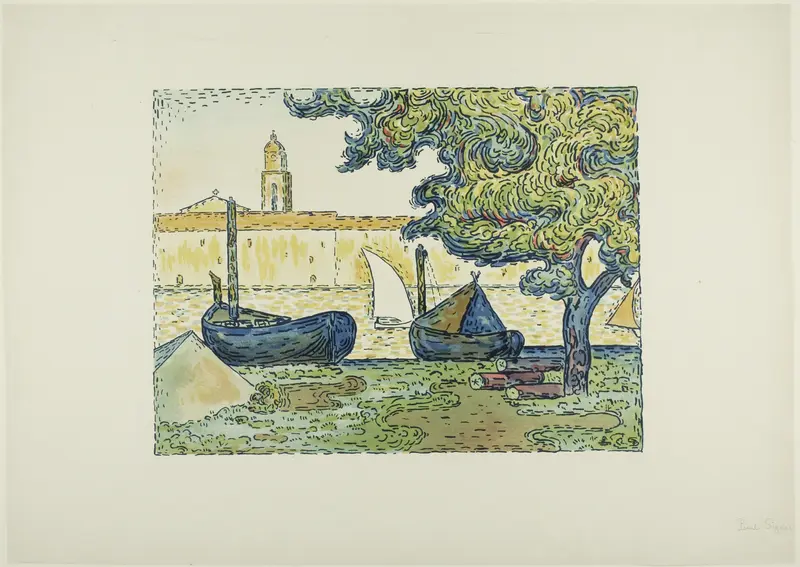 The Port of St. Tropez II, from the seventh album of L'Estampe originale Wall Art by Paul Signac - High-Resolution Digital Print
