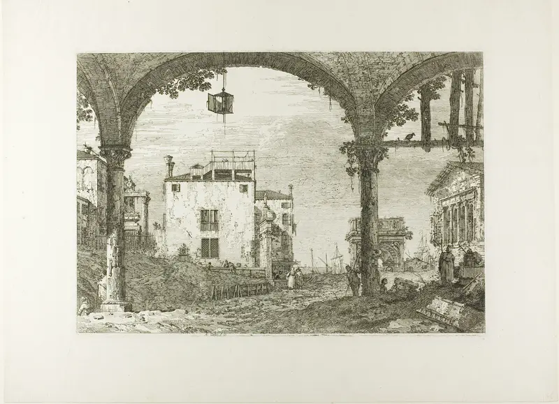 The Portico with the Lantern, from Vedute Wall Art by Canaletto - High-Resolution Digital Print