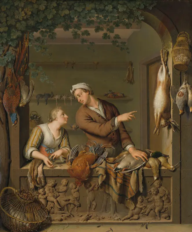 The Poultry Seller Wall Art by Willem van Mieris - High-Resolution Digital Print