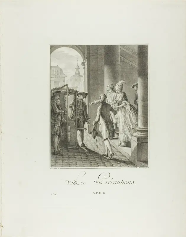 The Precautions, from Monument du Costume Physique et Moral de la fin du Dix-huitième siècle Wall Art by Pietro Antonio Martini - High-Resolution Digital Print