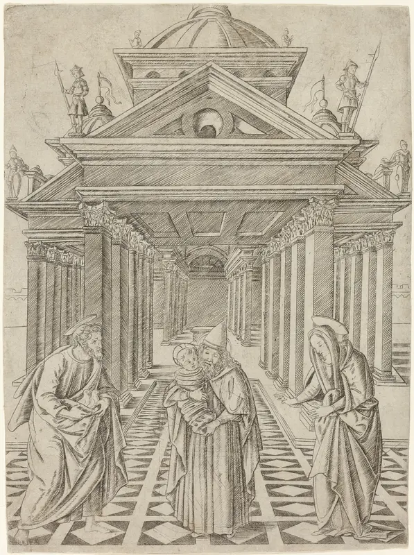 The Presentation in the Temple, from the Mysteries of the Rosary Wall Art by Francesco Rosselli - High-Resolution Digital Print