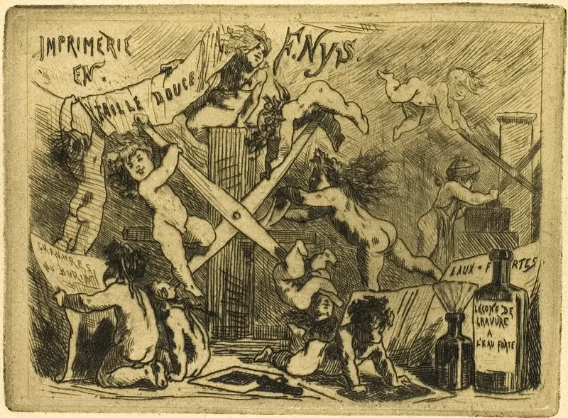 The Press Wall Art by Félicien Rops - High-Resolution Digital Print