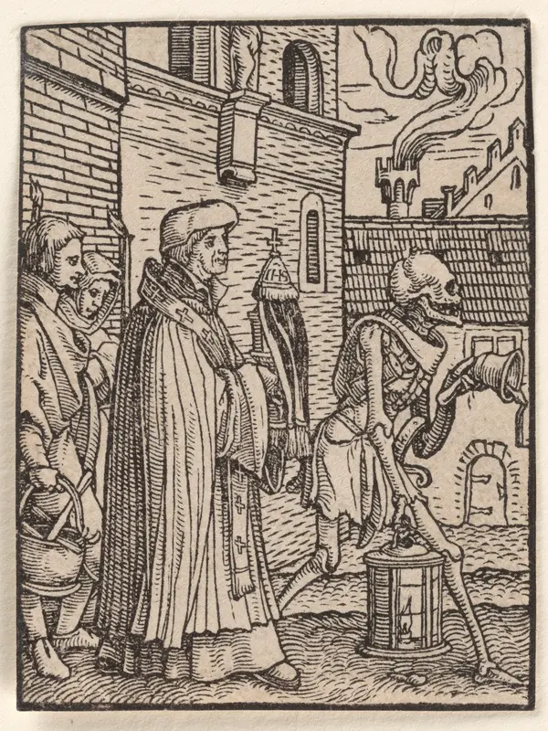 The Priest, from "The Dance of Death" Wall Art by Hans Holbein the Younger - High-Resolution Digital Print