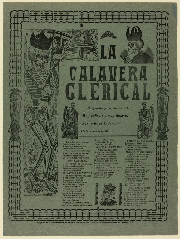 The Priestly Calavera Wall Art by José Guadalupe Posada - High-Resolution Digital Print