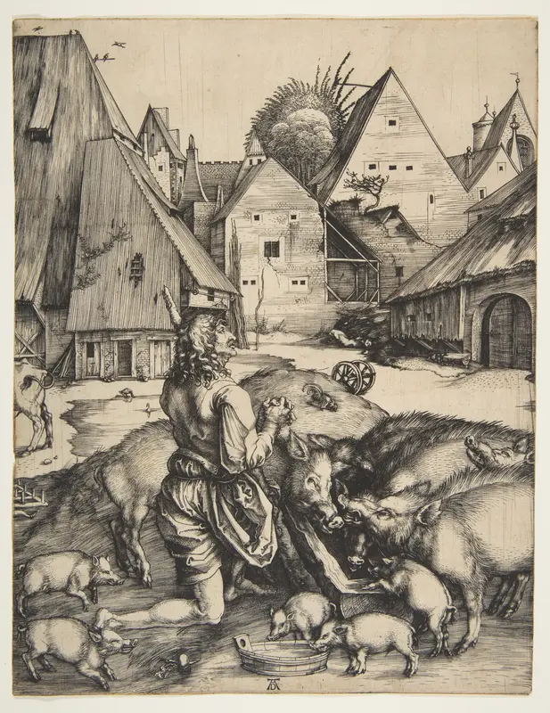 The Prodigal Son Wall Art by Albrecht Dürer - High-Resolution Digital Print
