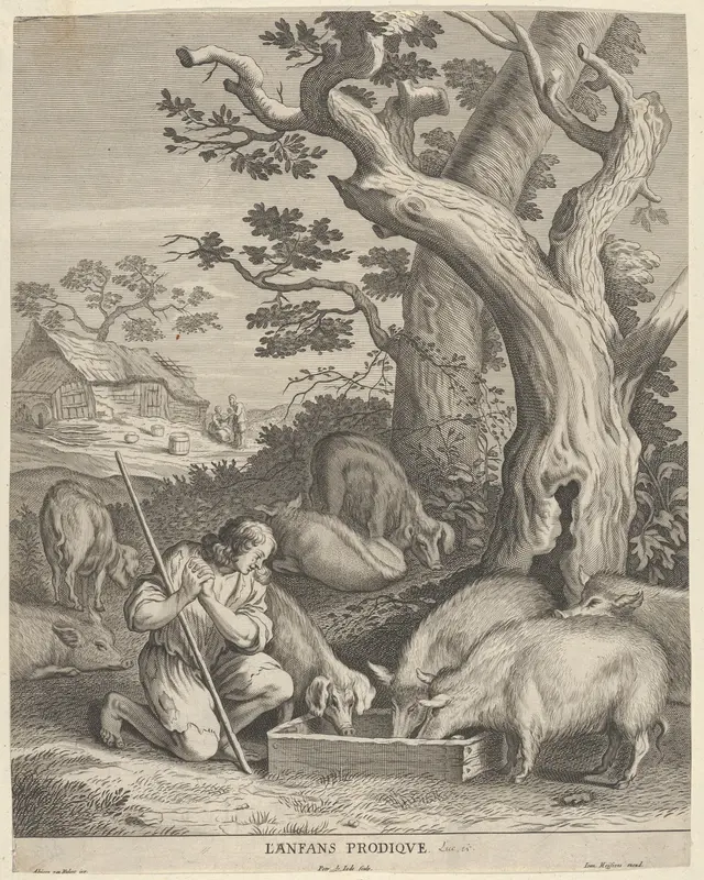 The Prodigal Son Wall Art by Pieter de Jode II - High-Resolution Digital Print