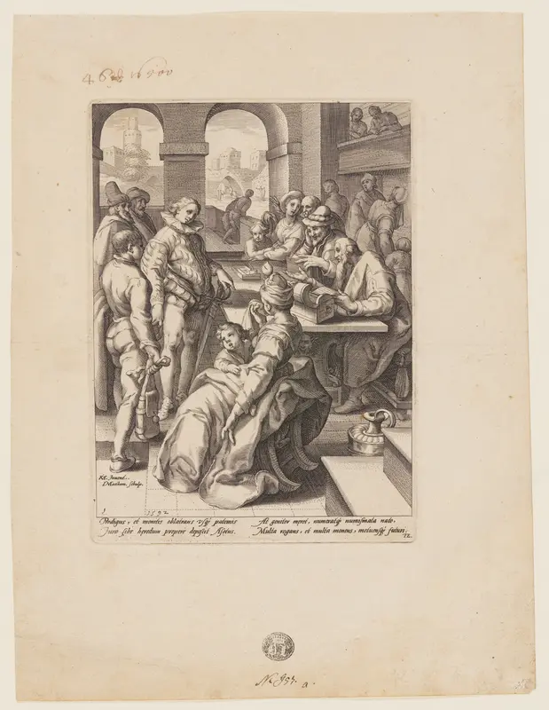 The Prodigal Son Receiving his Inheritance, from The History of the Prodigal Son Wall Art by Jacob Matham - High-Resolution Digital Print