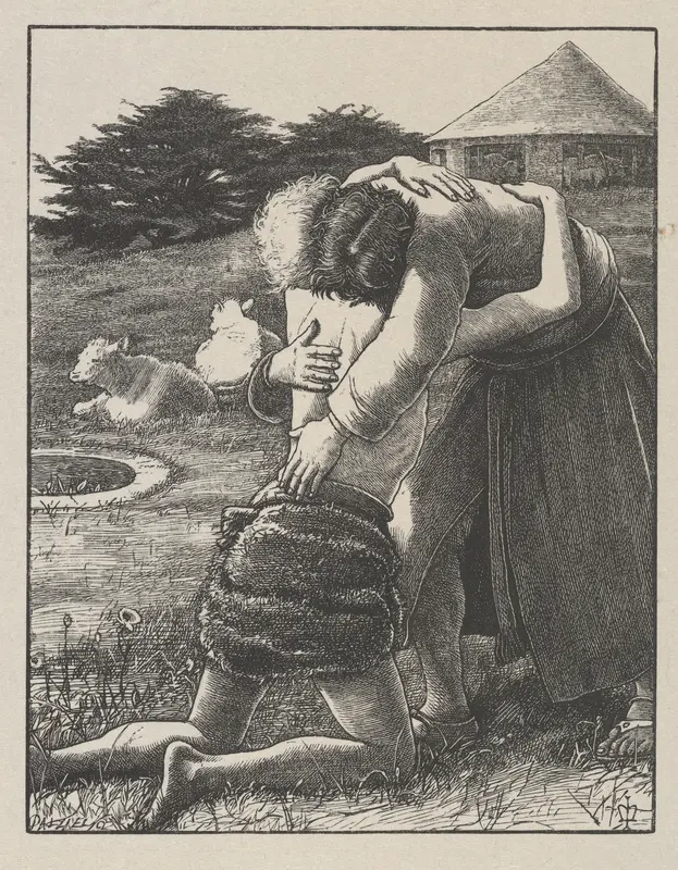 The Prodigal Son (The Parables of Our Lord and Saviour Jesus Christ) Wall Art by Sir John Everett Millais - High-Resolution Digital Print