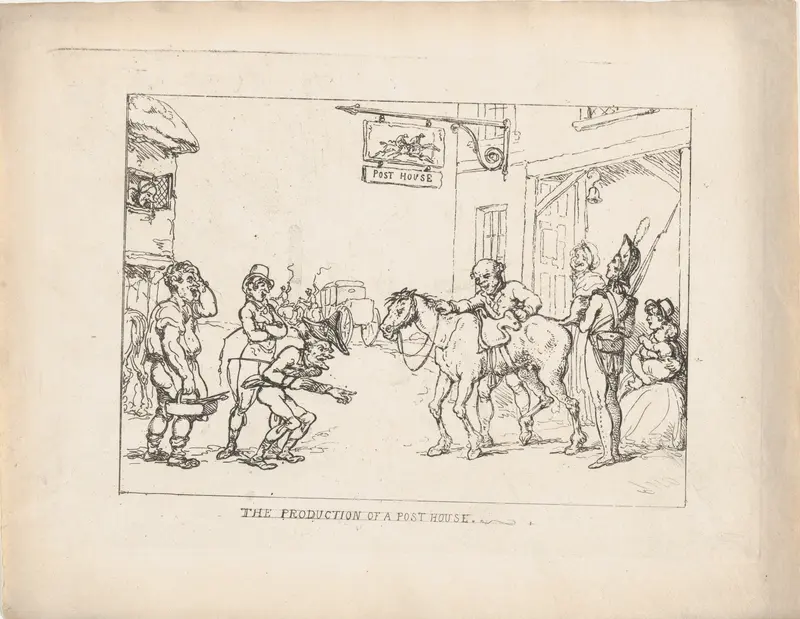 The Production of a Post House Wall Art by Thomas Rowlandson - High-Resolution Digital Print