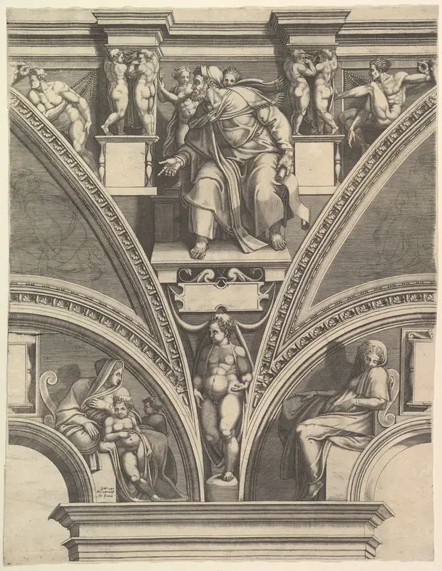 The Prophet Ezekiel, from "Prophets and Sibyls in the Sistine Chapel" Wall Art by Giorgio Ghisi - High-Resolution Digital Print