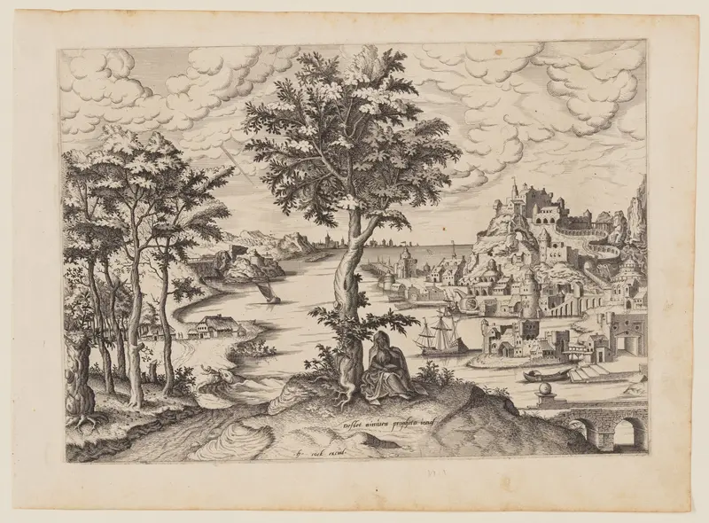 The Prophet Jonah, from Landscapes with Biblical Subjects and Saints Wall Art by Johannes van Doetecum - High-Resolution Digital Print