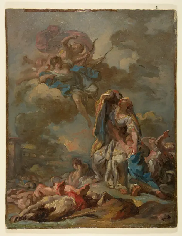 The Punishment of the Arrogant Niobe by Diana and Apollo Wall Art by Pierre Charles Jombert - High-Resolution Digital Print