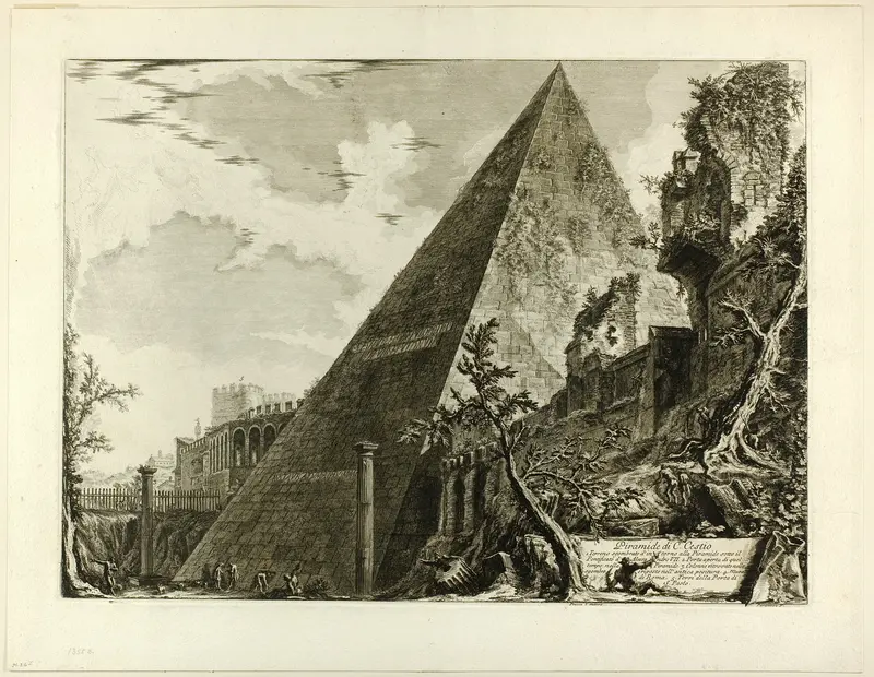 The Pyramid of Gaius Cestius, from Views of Rome