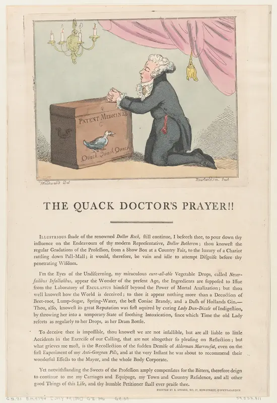The Quack Doctor's Prayer!! Wall Art by Thomas Rowlandson - High-Resolution Digital Print