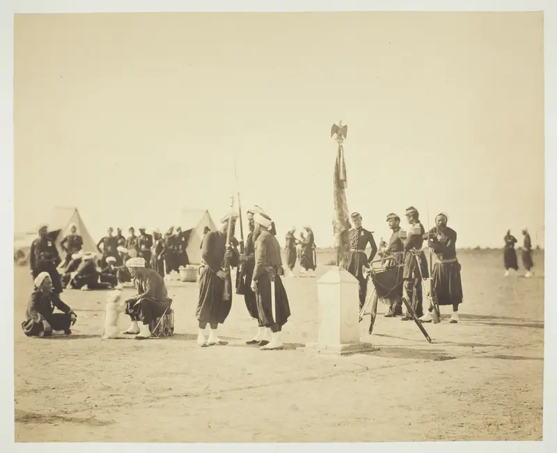 The Raised Flag of the Zouave Regiment, Camp de Châlons