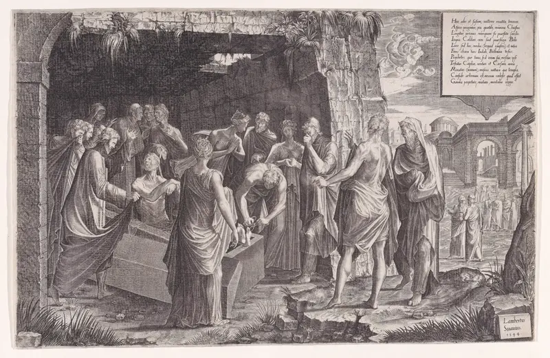 The Raising of Lazarus Wall Art by Lambert Suavius - High-Resolution Digital Print
