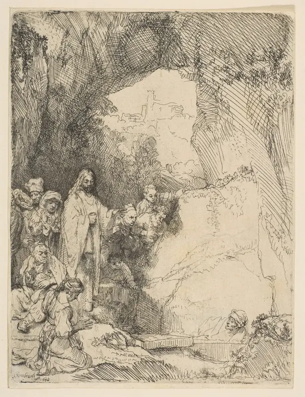 The Raising of Lazarus, small plate Wall Art by Rembrandt (Rembrandt van Rijn) - High-Resolution Digital Print