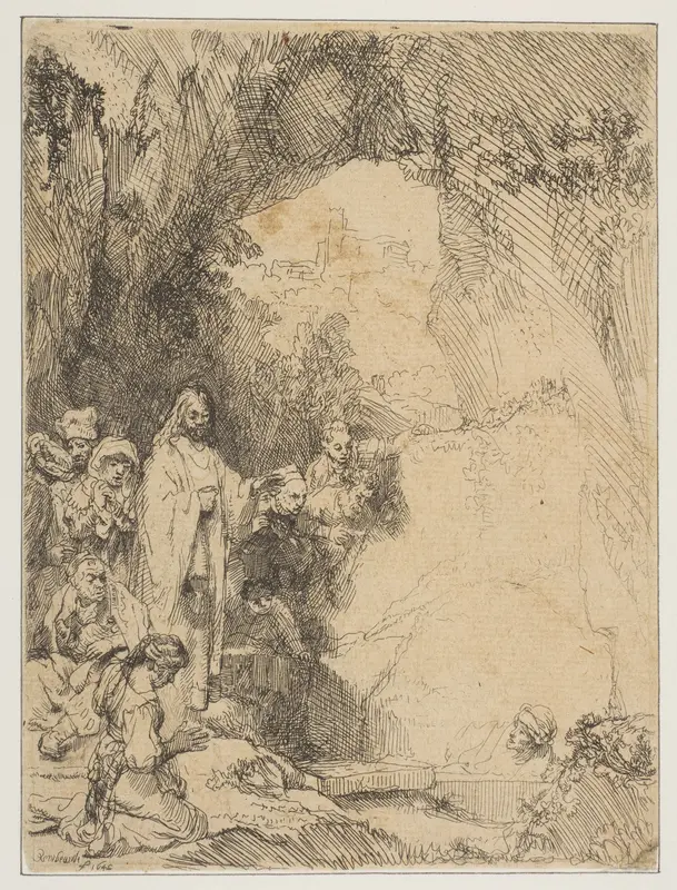 The Raising of Lazarus: The Smaller Plate Wall Art by Rembrandt (Rembrandt van Rijn) - High-Resolution Digital Print