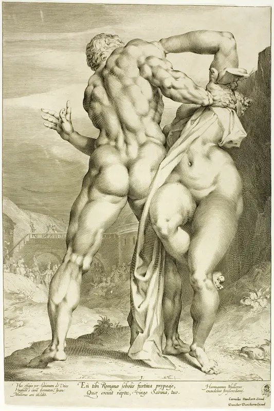 The Rape of a Sabine Woman, View from Behind Wall Art by Jan Harmensz. Muller - High-Resolution Digital Print