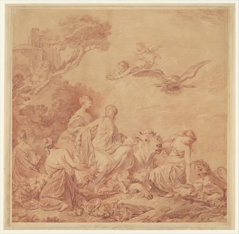 The Rape of Europa Wall Art by Jean-Baptiste Marie Pierre - High-Resolution Digital Print