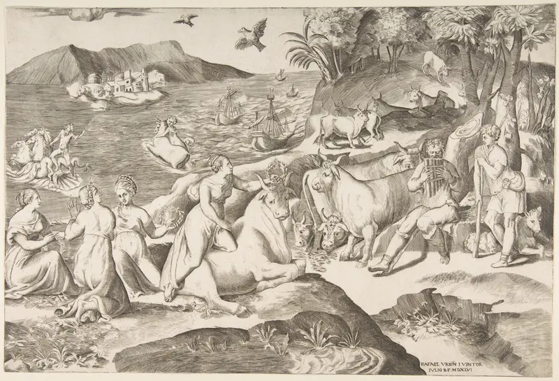 The Rape of Europa Wall Art by Giulio Bonasone - High-Resolution Digital Print