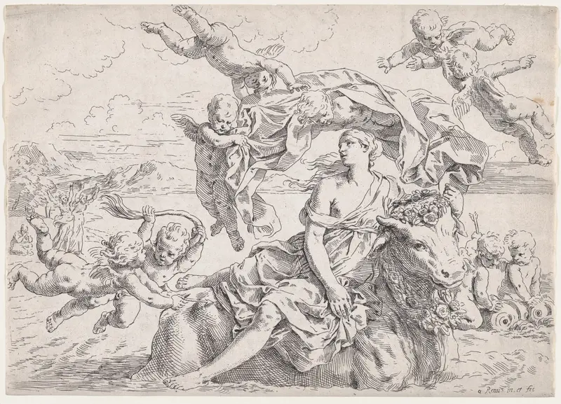 The Rape of Europa, after Guido Reni Wall Art by Simone Cantarini - High-Resolution Digital Print