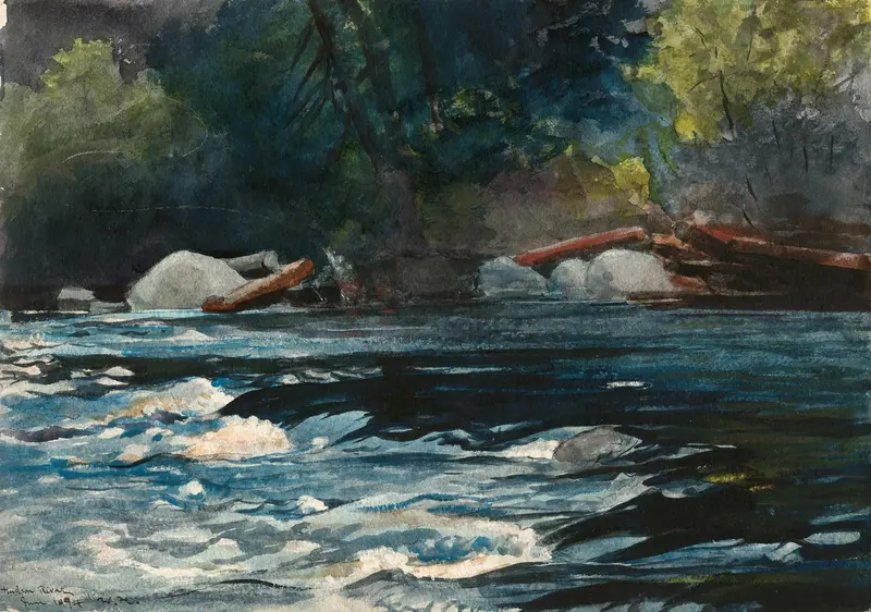 The Rapids, Hudson River, Adirondacks Wall Art by Winslow Homer - High-Resolution Digital Print