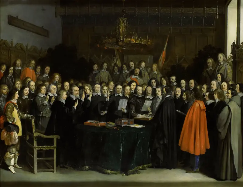 The Ratification of the Treaty of Münster Wall Art by Gerard ter Borch (II) - High-Resolution Digital Print