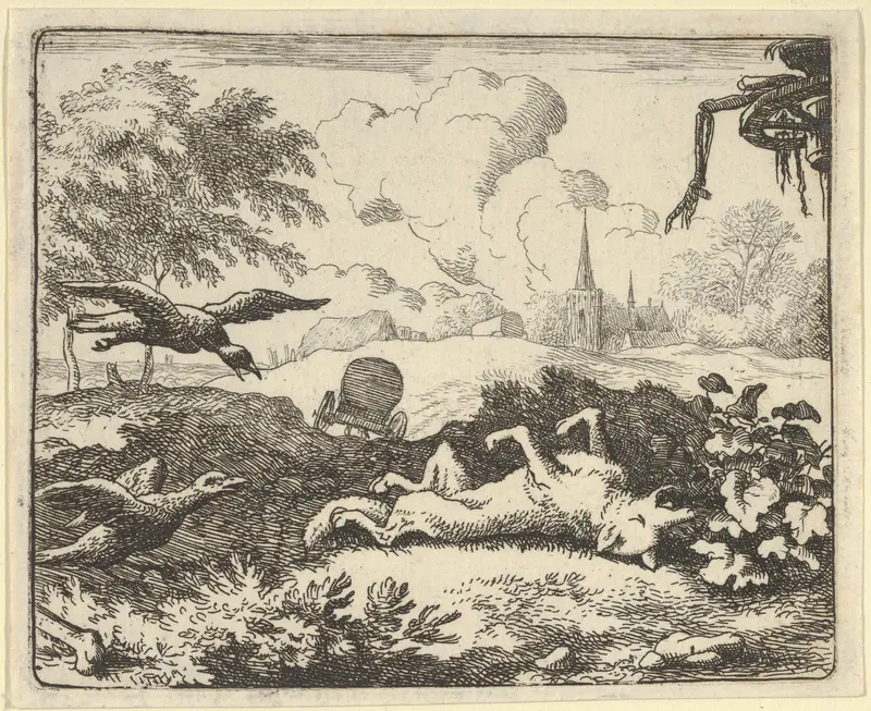 The Reading of a Criminal Action Againt Renard from Hendrick van Alcmar's Renard The Fox Wall Art by Allart van Everdingen - High-Resolution Digital Print