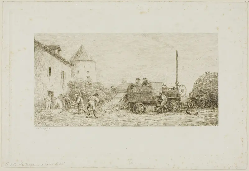 The Reaping Machine Wall Art by Charles François Daubigny - High-Resolution Digital Print