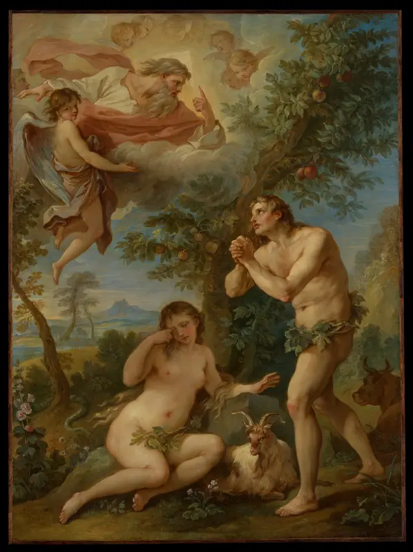 The Rebuke of Adam and Eve Wall Art by Charles Joseph Natoire - High-Resolution Digital Print