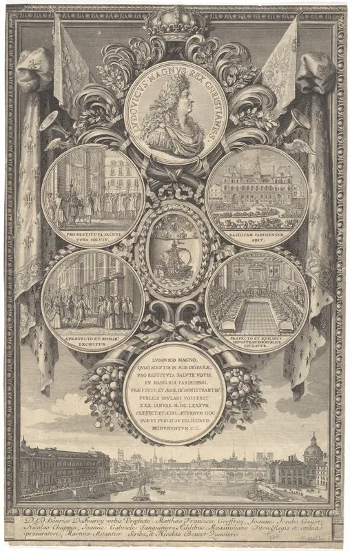 The Reception of Louis XIV at the Hôtel de Ville on the Occasion of his Recovery, January 30, 1687 Wall Art by Sébastien Leclerc I - High-Resolution Digital Print