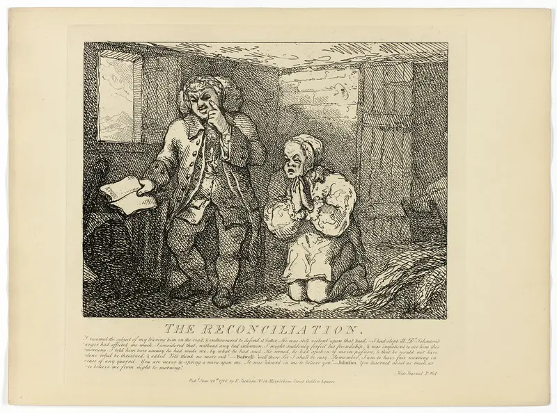 The Reconciliation, from Boswell's Tour of the Hebrides Wall Art by Thomas Rowlandson - High-Resolution Digital Print