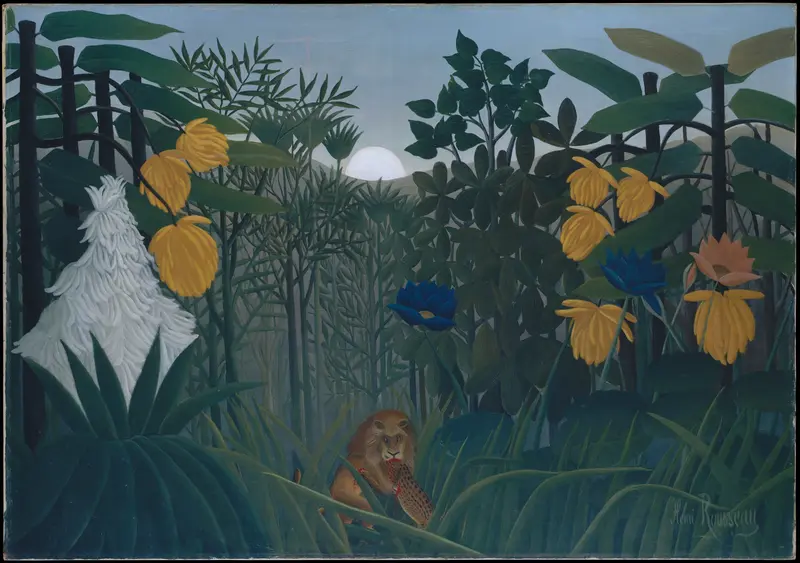 The Repast of the Lion Wall Art by Henri Rousseau (le Douanier) - High-Resolution Digital Print