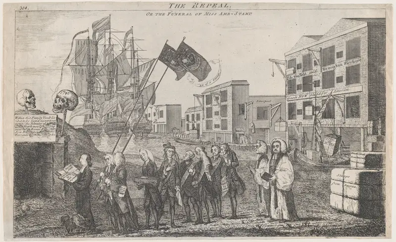 The Repeal, or the Funeral of Miss Ame - Stamp Wall Art by Benjamin Wilson - High-Resolution Digital Print