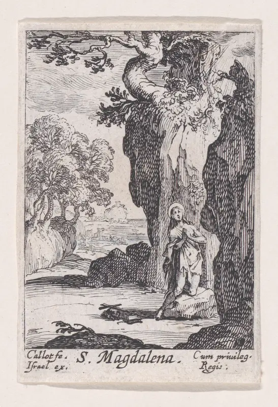 The Repentant Mary Magdalen, from "Les Pénitents et Pénitentes" (The Penitents) Wall Art by Jacques Callot - High-Resolution Digital Print