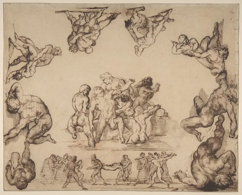 The Rescue of a Drowned Man (recto); Study of a Horse (verso) Wall Art by Théodore Géricault - High-Resolution Digital Print