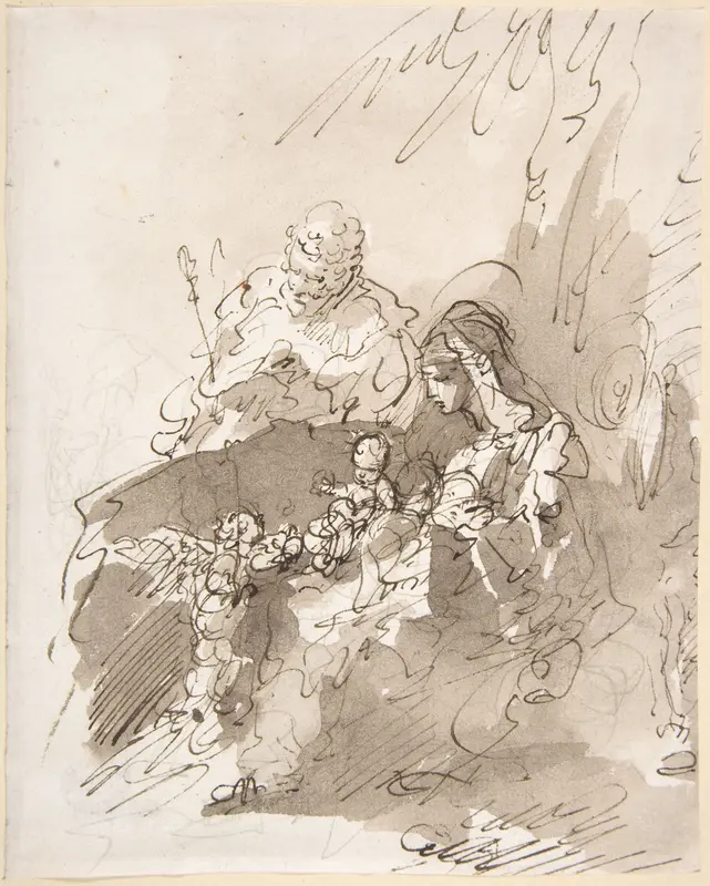 The Rest on the Flight into Egypt Wall Art by Giuseppe Bernardino Bison - High-Resolution Digital Print
