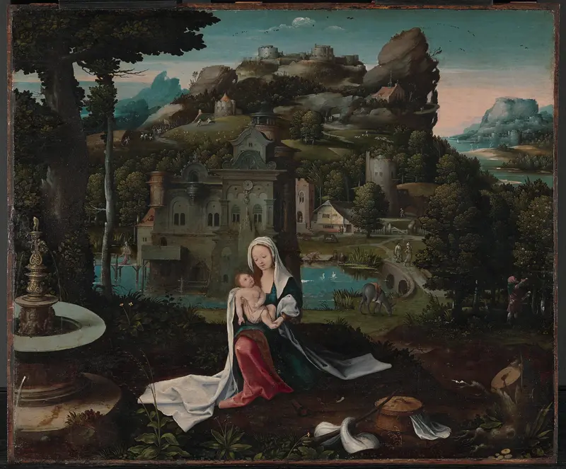 The Rest on the Flight into Egypt Wall Art by Netherlandish (Antwerp) Painters - High-Resolution Digital Print