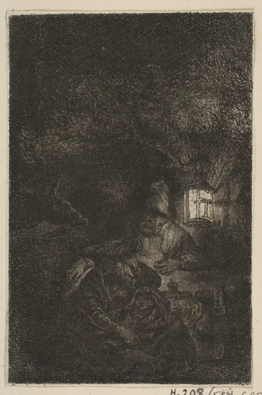 The Rest on the Flight into Egypt: A Night Piece (reverse copy) Wall Art by Francesco Novelli - High-Resolution Digital Print