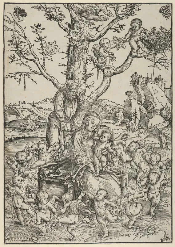 The Rest on the Flight to Egypt, with Dancing Angels Wall Art by Lucas Cranach the Elder - High-Resolution Digital Print