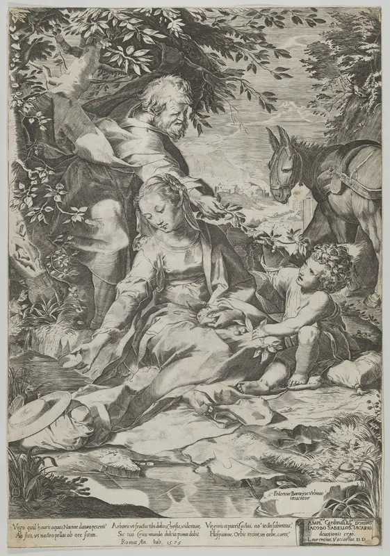 The Rest on the Return from Egypt Wall Art by Cornelis Cort - High-Resolution Digital Print