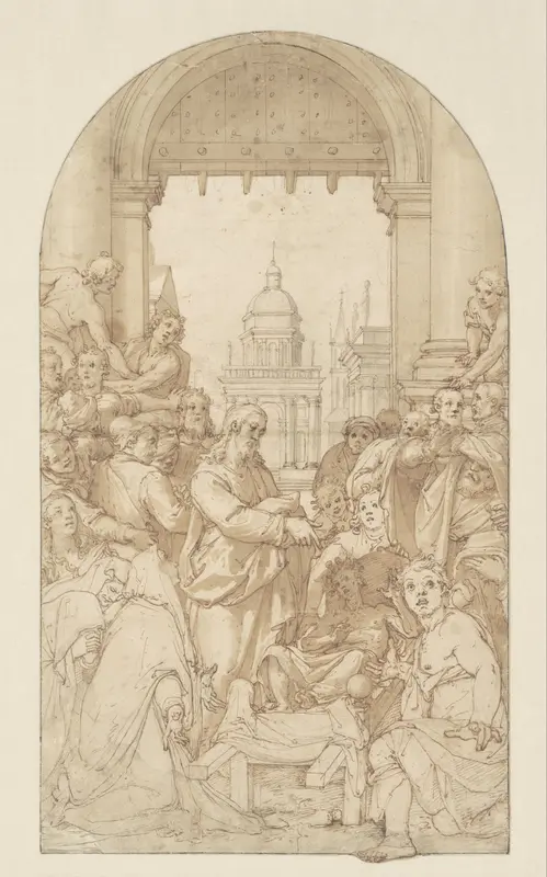 The Resurrection of the Son of the Widow of Nain Wall Art by Federico Zuccaro - High-Resolution Digital Print