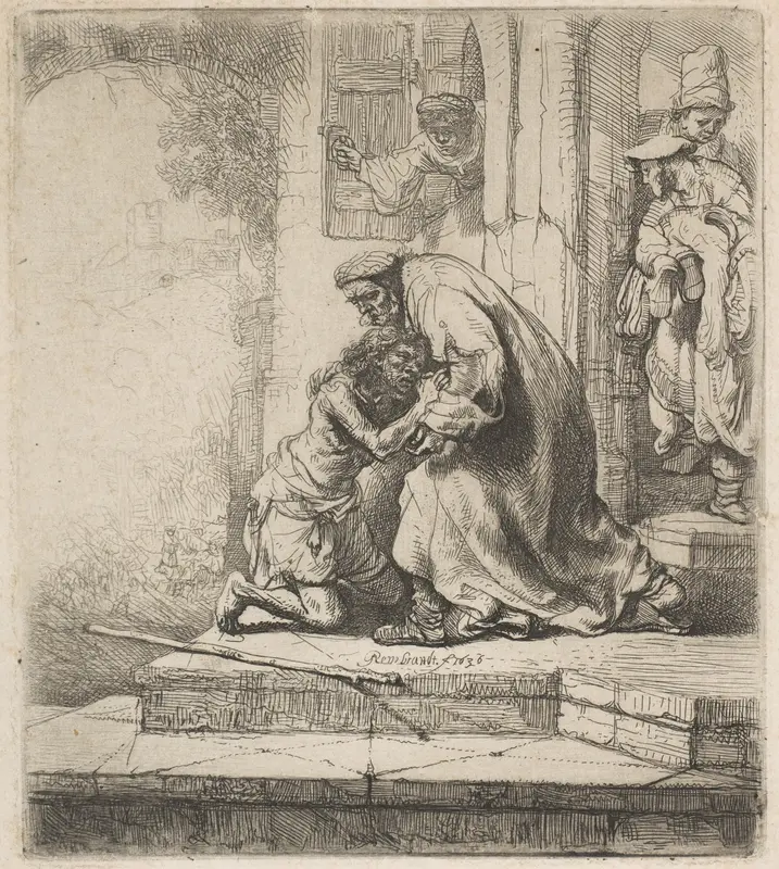 The Return of the Prodigal Son Wall Art by Rembrandt (Rembrandt van Rijn) - High-Resolution Digital Print