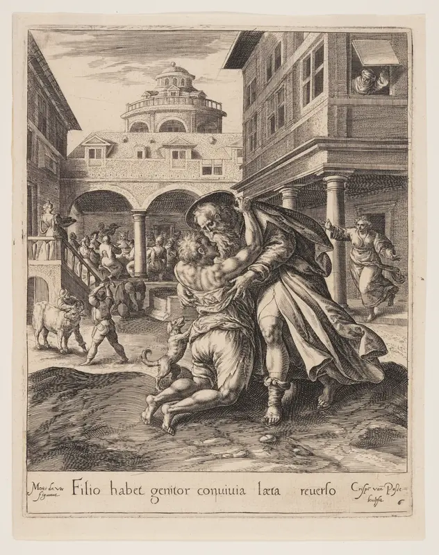The Return of the Prodigal Son, from The Parable of the Prodigal Son Wall Art by Crispijn van de Passe, I - High-Resolution Digital Print